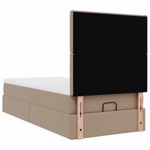 Οθωμανικό κρεβάτι με στρώμα & LEDs Cappucino Faux Leather - Pakobazaar