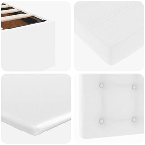 Οθωμανικό κρεβάτι με στρώμα & LEDs Λευκό 120x190cm Faux Leather
