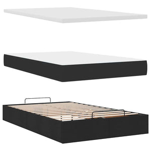 Οθωμανικό κρεβάτι με στρώμα & LEDs Μαύρο 120x200cm Faux Leather - Pakobazaar