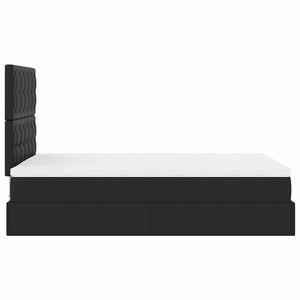 Οθωμανικό κρεβάτι με στρώμα & LEDs Μαύρο 120x200cm Faux Leather - Pakobazaar