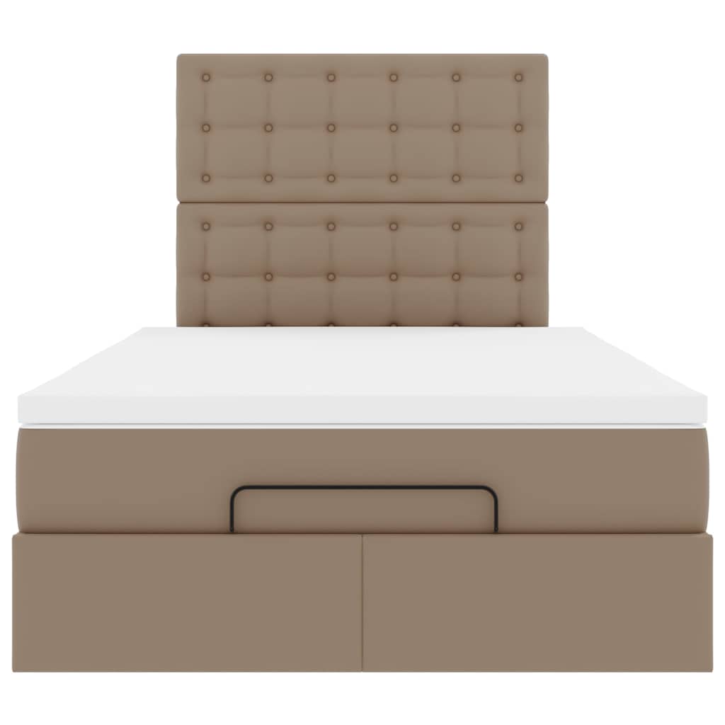 Οθωμανικό κρεβάτι με στρώμα & LEDs Cappucino Faux Leather - Pakobazaar