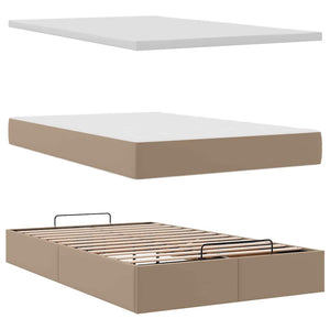 Οθωμανικό κρεβάτι με στρώμα & LEDs Cappucino Faux Leather - Pakobazaar