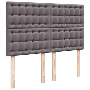 Οθωμανικό κρεβάτι με στρώμα & LEDs Grey 140x200cm Faux Leather - Pakobazaar