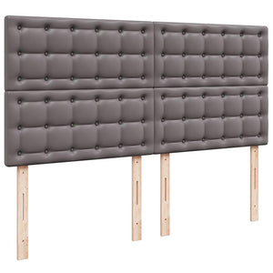 Οθωμανικό κρεβάτι με στρώμα & LEDs Grey 160x200cm Faux Leather