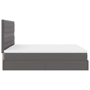Οθωμανικό κρεβάτι με στρώμα & LEDs Grey 160x200cm Faux Leather