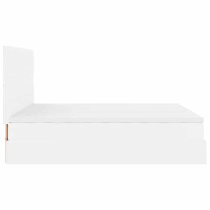 Οθωμανικό κρεβάτι με στρώμα & LEDs Λευκό 180x200cm Faux Leather