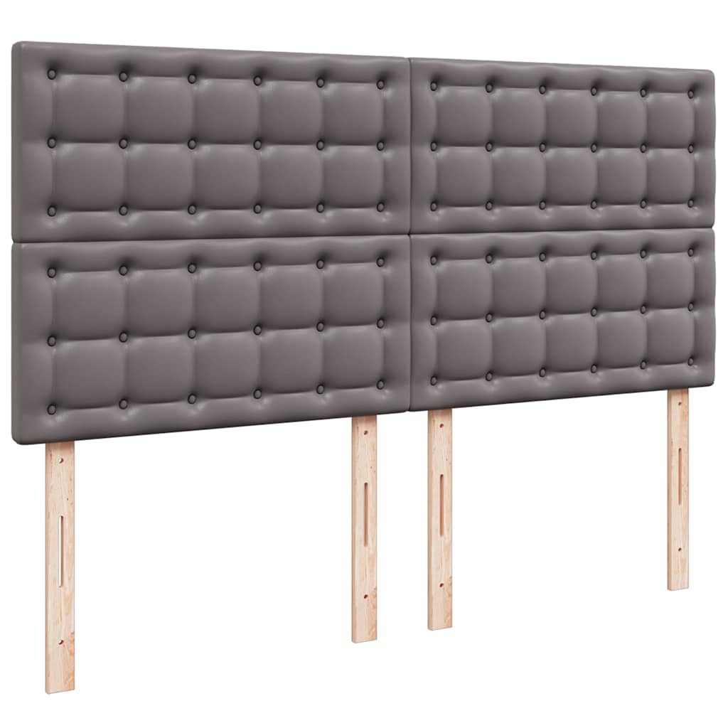 Οθωμανικό κρεβάτι με στρώμα & LEDs Grey 180x200cm Faux Leather