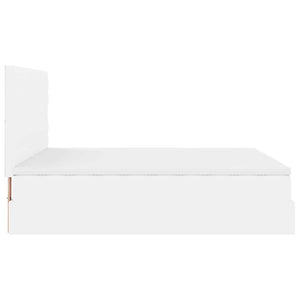 Οθωμανικό κρεβάτι με στρώματα&LEDs Λευκό 200x200cm Faux Leather - Pakobazaar