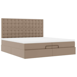 Οθωμανικό κρεβάτι με στρώματα & LEDs Cappucino Faux Leather - Pakobazaar