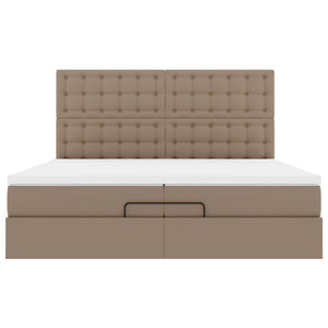 Οθωμανικό κρεβάτι με στρώματα & LEDs Cappucino Faux Leather - Pakobazaar