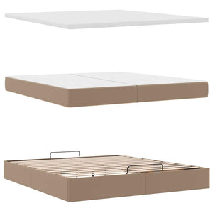 Οθωμανικό κρεβάτι με στρώματα & LEDs Cappucino Faux Leather - Pakobazaar
