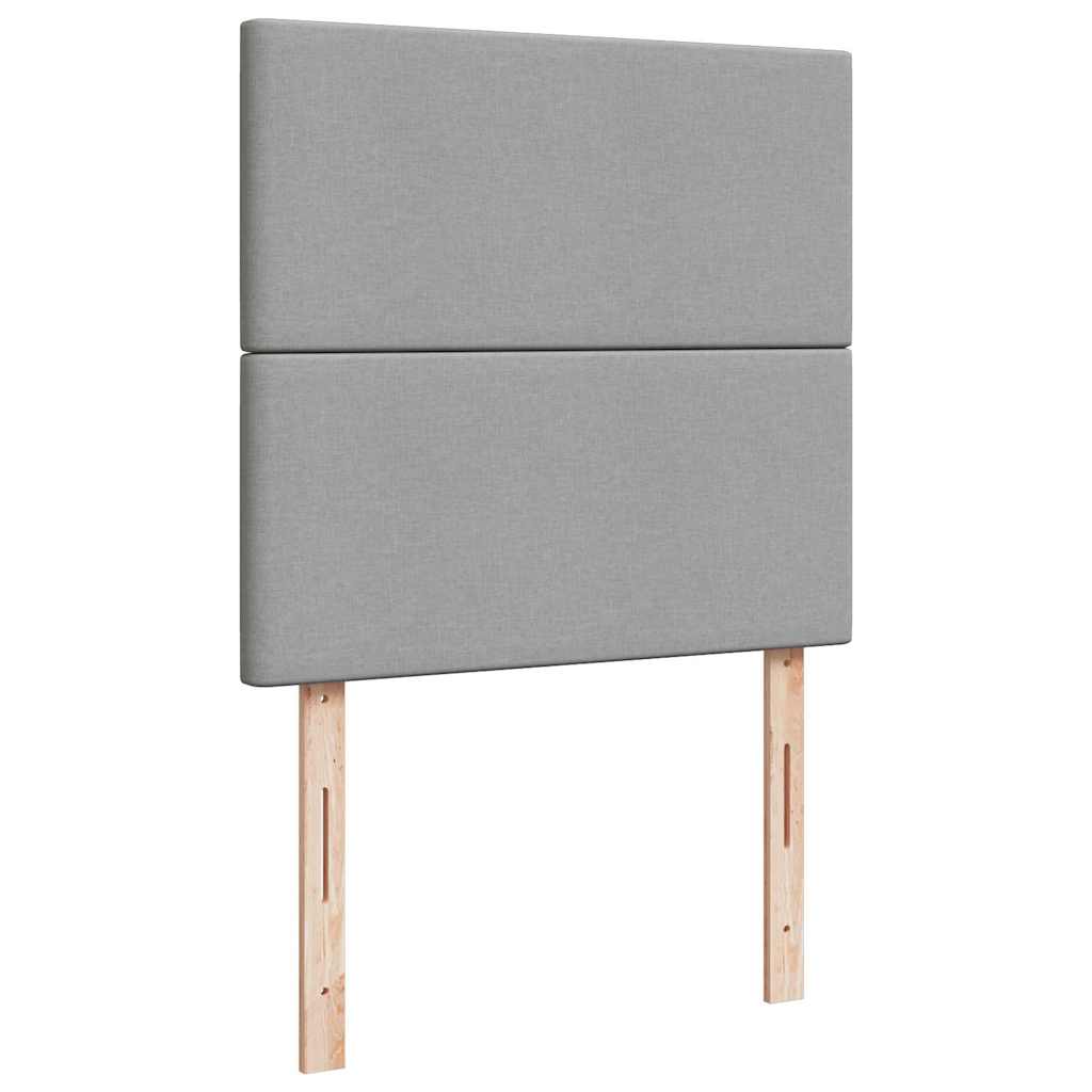 Οθωμανικό κρεβάτι με στρώμα & LEDs Ανοιχτό γκρι 90x200cm Ύφασμα - Pakobazaar