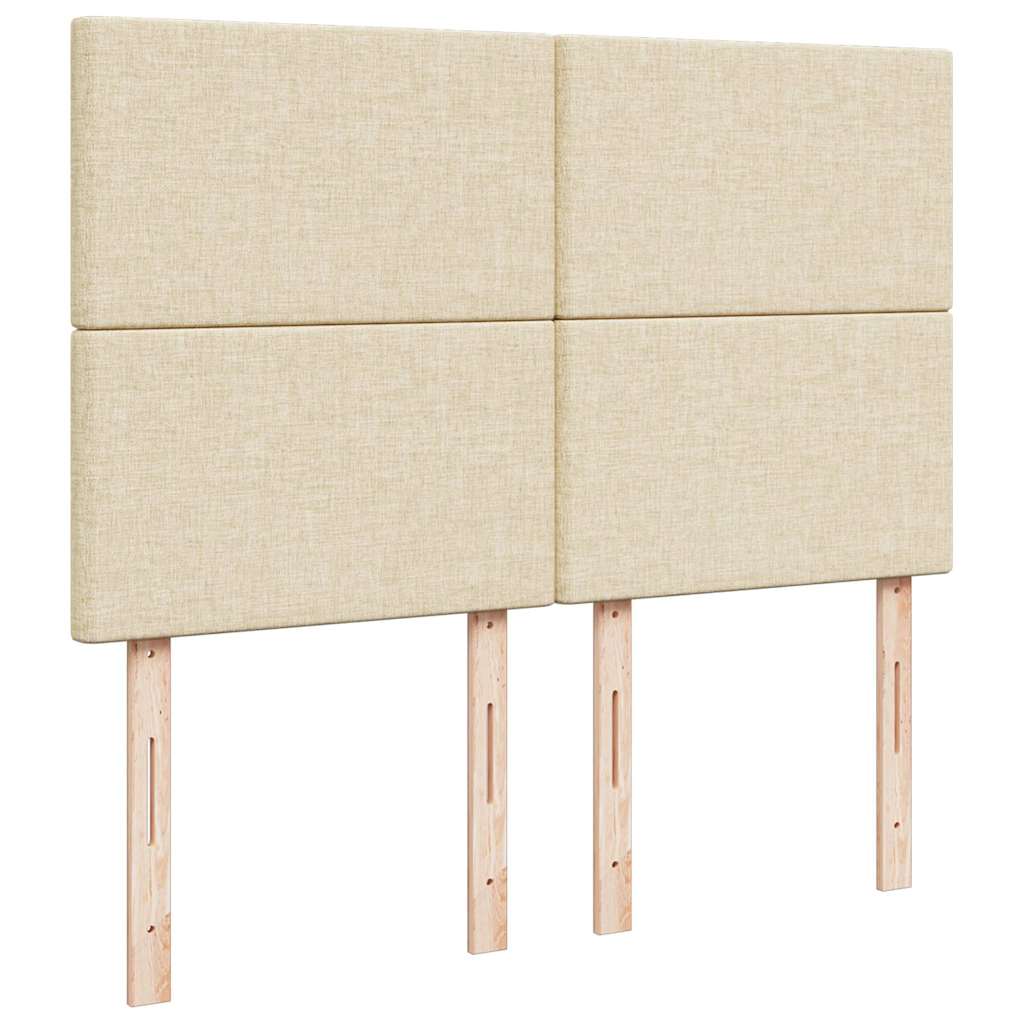 Οθωμανικό κρεβάτι με στρώμα & LEDs Cream 140x190cm Ύφασμα - Pakobazaar