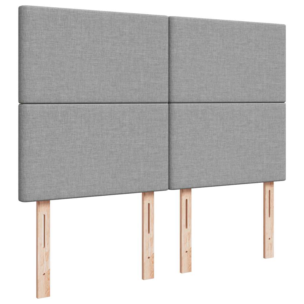 Οθωμανικό κρεβάτι με στρώμα & LEDs Ανοιχτό γκρι ύφασμα