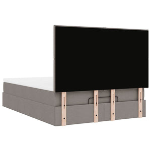 Οθωμανικό κρεβάτι με στρώμα & LEDs Taupe 140x200 cm Ύφασμα - Pakobazaar