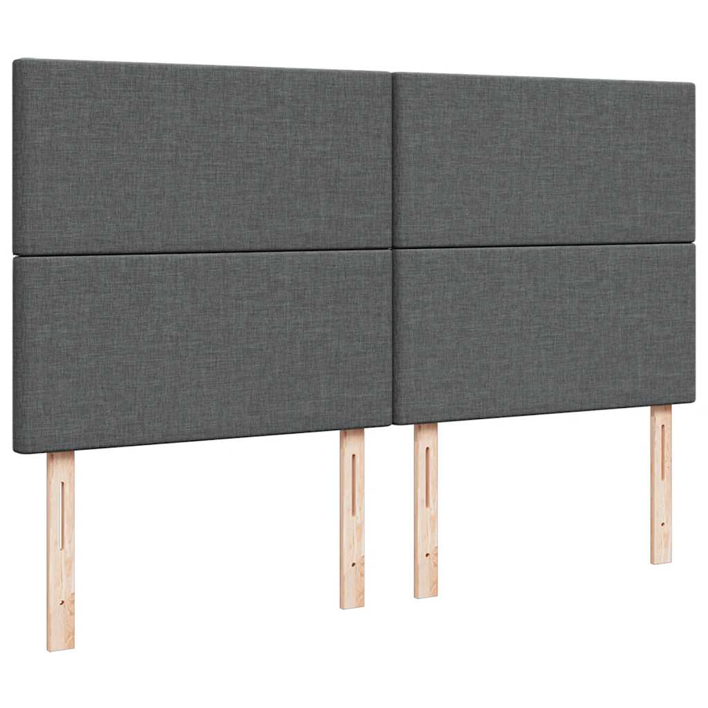 Οθωμανικό κρεβάτι με στρώμα & LEDs Σκούρο γκρι 160x200cm ύφασμα - Pakobazaar