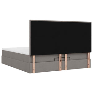 Οθωμανικό κρεβάτι με στρώμα & LEDs Taupe 180x200cm ύφασμα
