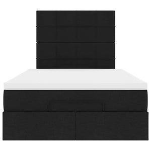 Οθωμανικό κρεβάτι με στρώμα & LEDs Μαύρο 120x190 cm Ύφασμα - Pakobazaar