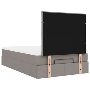Οθωμανικό κρεβάτι με στρώμα & LEDs Taupe 120x190cm ύφασμα - Pakobazaar