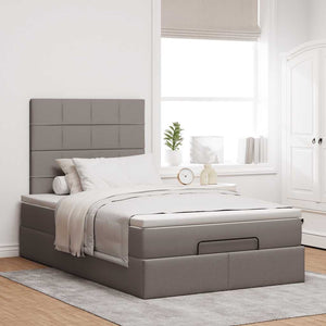 Οθωμανικό κρεβάτι με στρώμα & LEDs Taupe 120x190cm ύφασμα - Pakobazaar