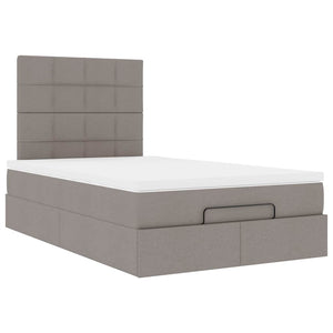 Οθωμανικό κρεβάτι με στρώμα & LEDs Taupe 120x190cm ύφασμα - Pakobazaar