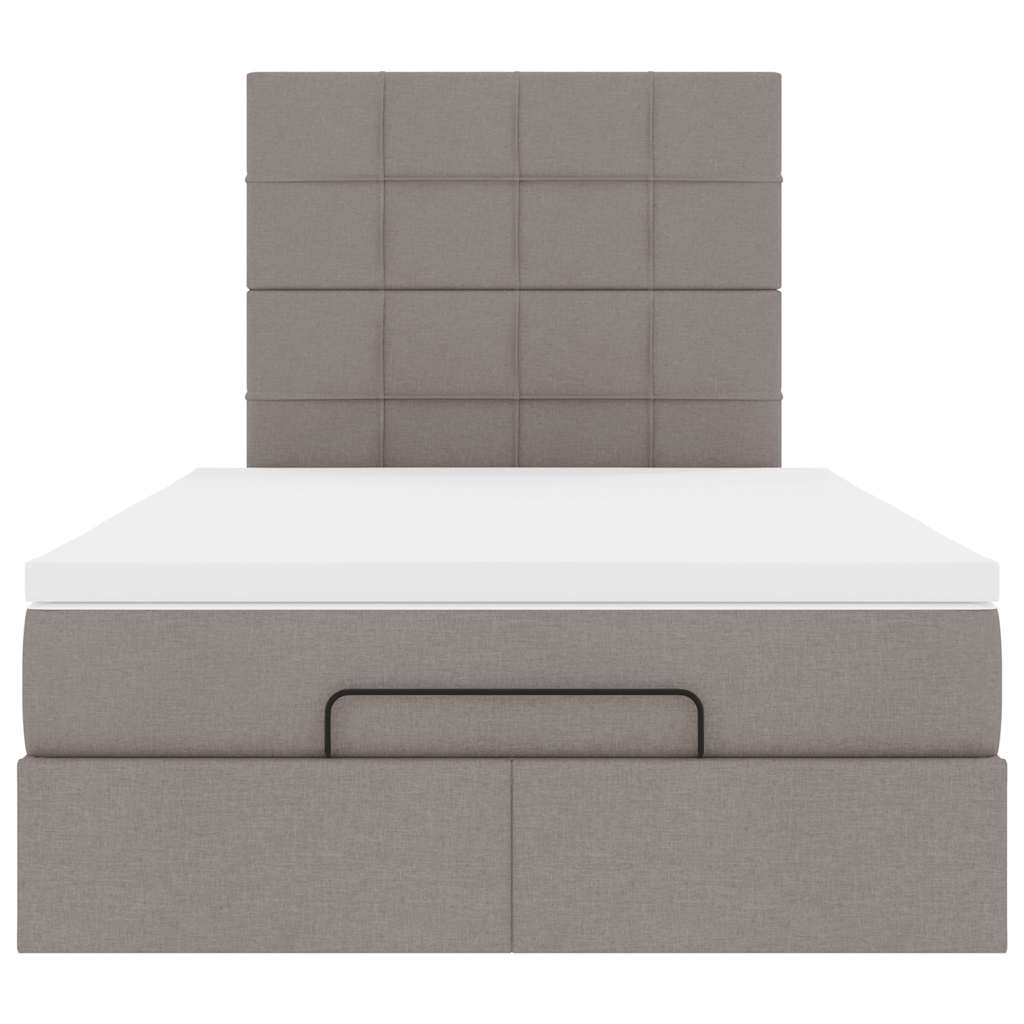 Οθωμανικό κρεβάτι με στρώμα & LEDs Taupe 120x190cm ύφασμα - Pakobazaar