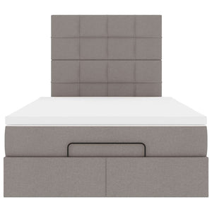 Οθωμανικό κρεβάτι με στρώμα & LEDs Taupe 120x190cm ύφασμα - Pakobazaar