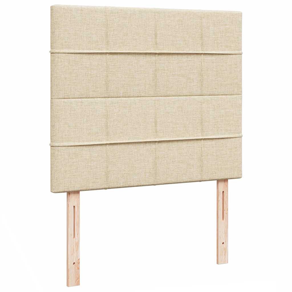 Οθωμανικό κρεβάτι με στρώμα & LEDs Cream 120x190cm ύφασμα