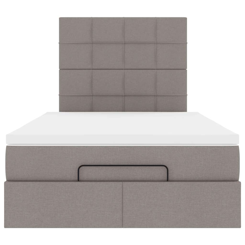 Οθωμανικό κρεβάτι με στρώμα & LEDs Taupe 120x200cm ύφασμα - Pakobazaar