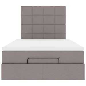 Οθωμανικό κρεβάτι με στρώμα & LEDs Taupe 120x200cm ύφασμα - Pakobazaar
