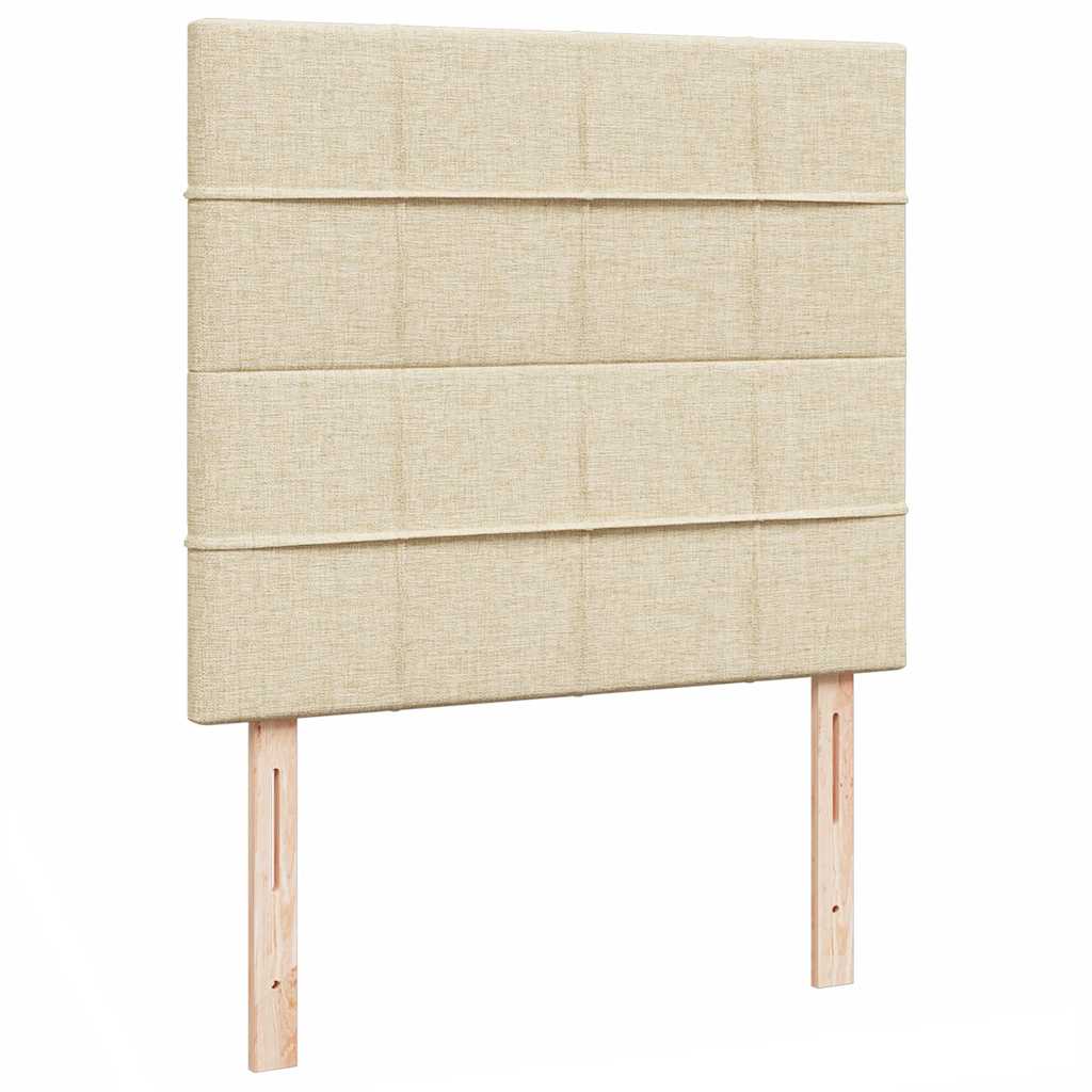 Οθωμανικό κρεβάτι με στρώμα & LEDs Cream 120x200cm ύφασμα - Pakobazaar