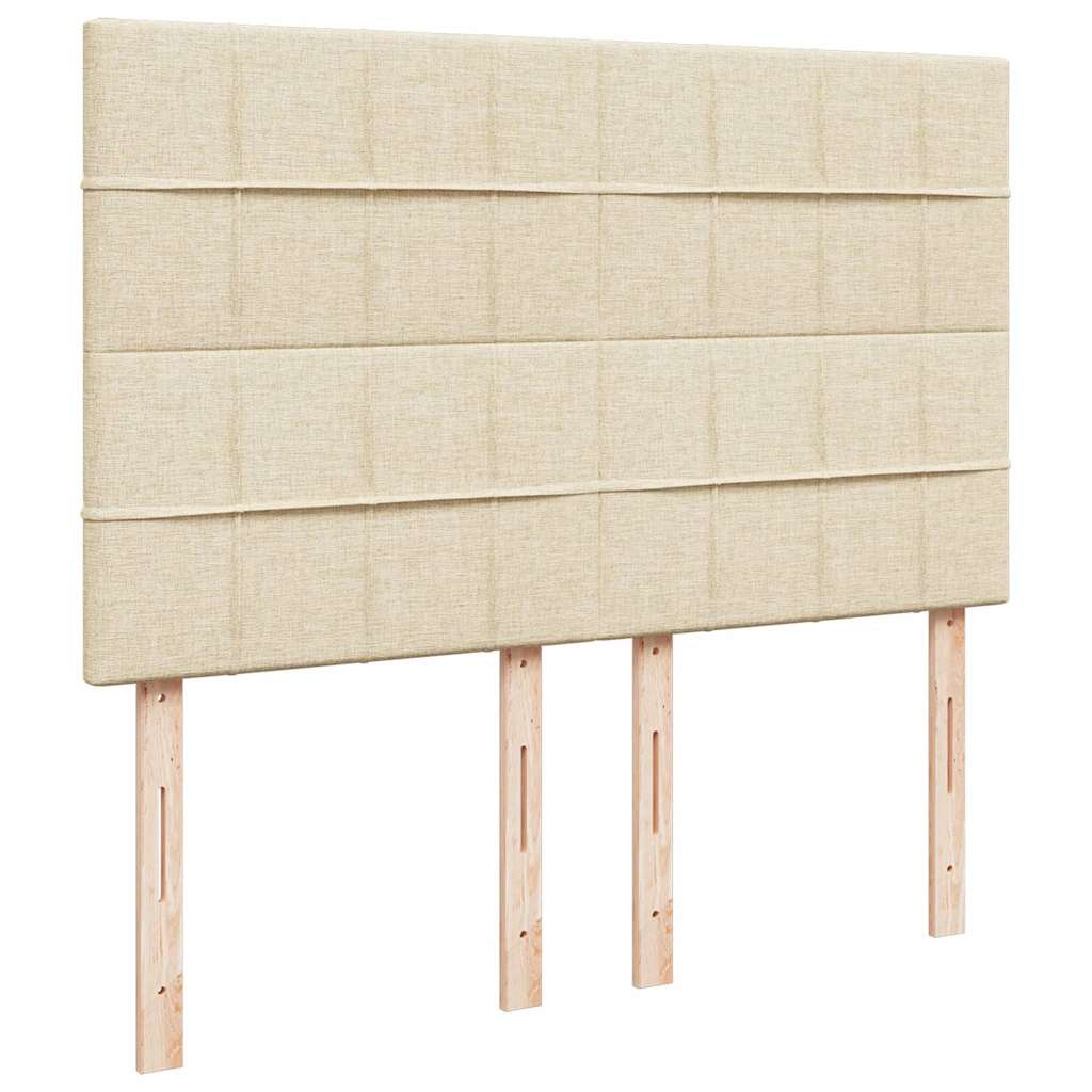 Οθωμανικό κρεβάτι με στρώμα & LEDs Cream 140x190cm Ύφασμα - Pakobazaar