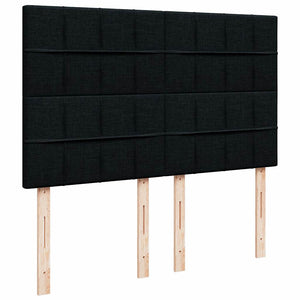 Οθωμανικό κρεβάτι με στρώμα & LEDs Μαύρο 140x200 cm Ύφασμα