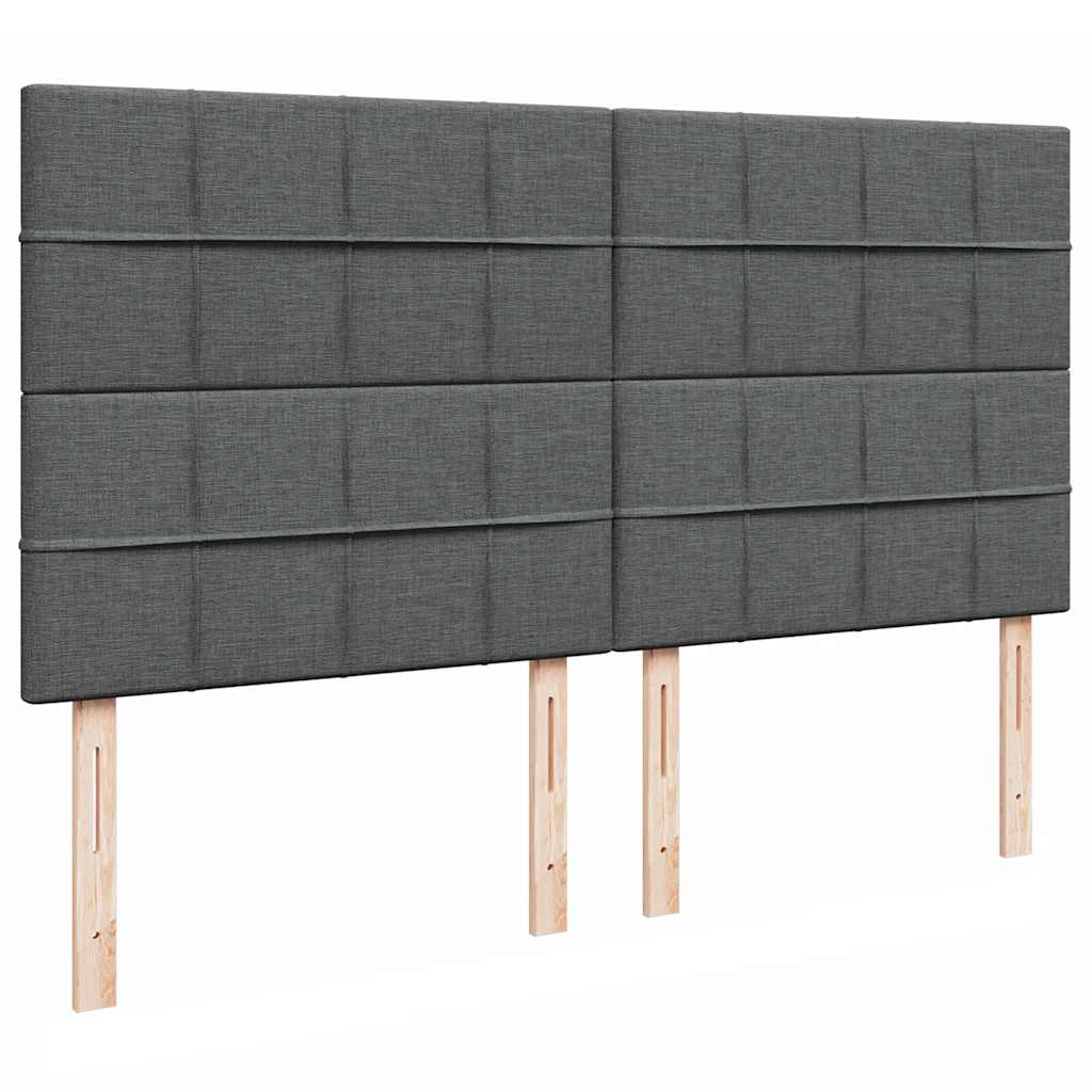 Οθωμανικό κρεβάτι με στρώμα & LEDs Σκούρο γκρι 160x200cm ύφασμα - Pakobazaar