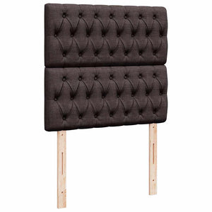 Οθωμανικό κρεβάτι με στρώμα & LEDs Σκούρο καφέ 100x200cm Ύφασμα - Pakobazaar