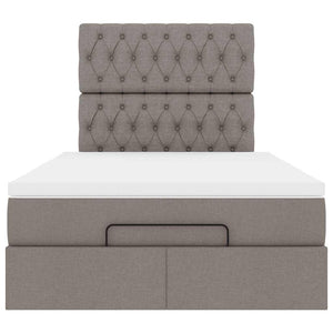 Οθωμανικό κρεβάτι με στρώμα & LEDs Taupe 120x190cm ύφασμα