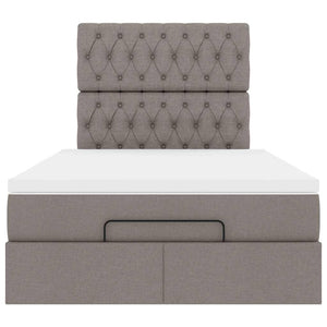 Οθωμανικό κρεβάτι με στρώμα & LEDs Taupe 120x200cm ύφασμα - Pakobazaar