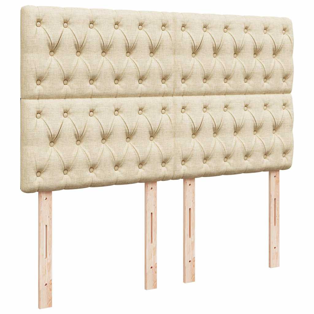 Οθωμανικό κρεβάτι με στρώμα & LEDs Cream 140x190cm Ύφασμα - Pakobazaar
