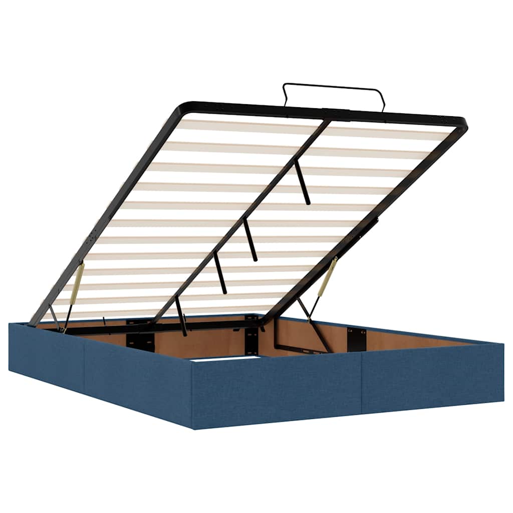 Οθωμανικό κρεβάτι με στρώμα & LEDs Μπλε 140x190cm Ύφασμα - Pakobazaar