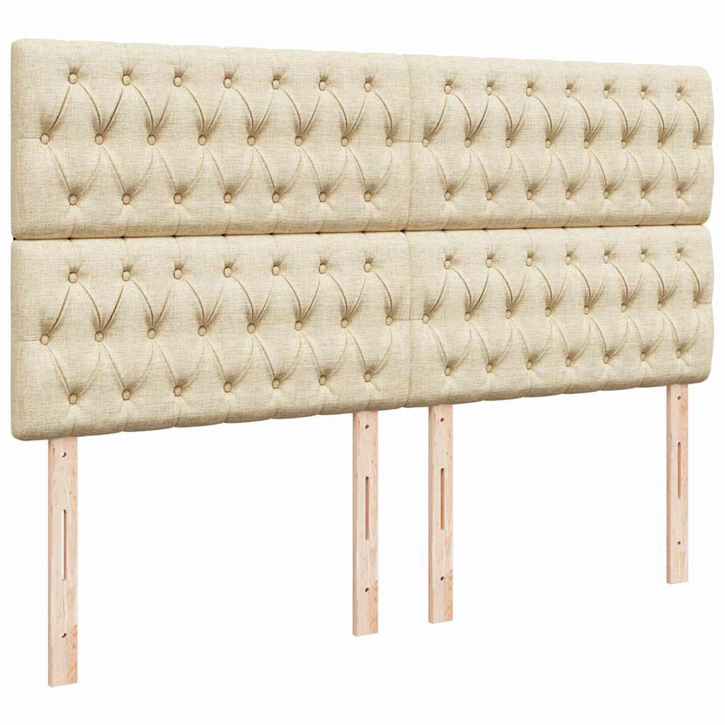 Οθωμανικό κρεβάτι με στρώμα & LEDs Cream 160x200cm ύφασμα - Pakobazaar
