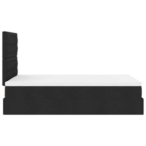 Οθωμανικό κρεβάτι με στρώμα & LEDs Μαύρο 120x190 cm Ύφασμα - Pakobazaar