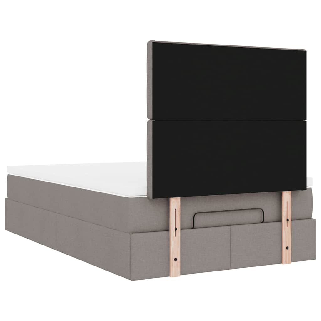 Οθωμανικό κρεβάτι με στρώμα & LEDs Taupe 120x190cm ύφασμα
