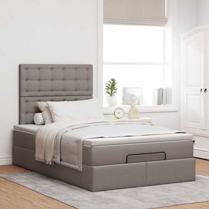 Οθωμανικό κρεβάτι με στρώμα & LEDs Taupe 120x190cm ύφασμα