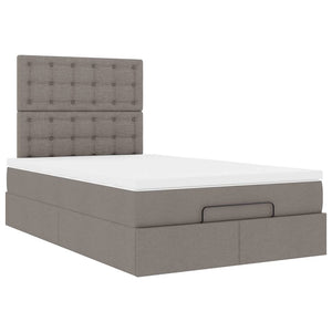 Οθωμανικό κρεβάτι με στρώμα & LEDs Taupe 120x190cm ύφασμα