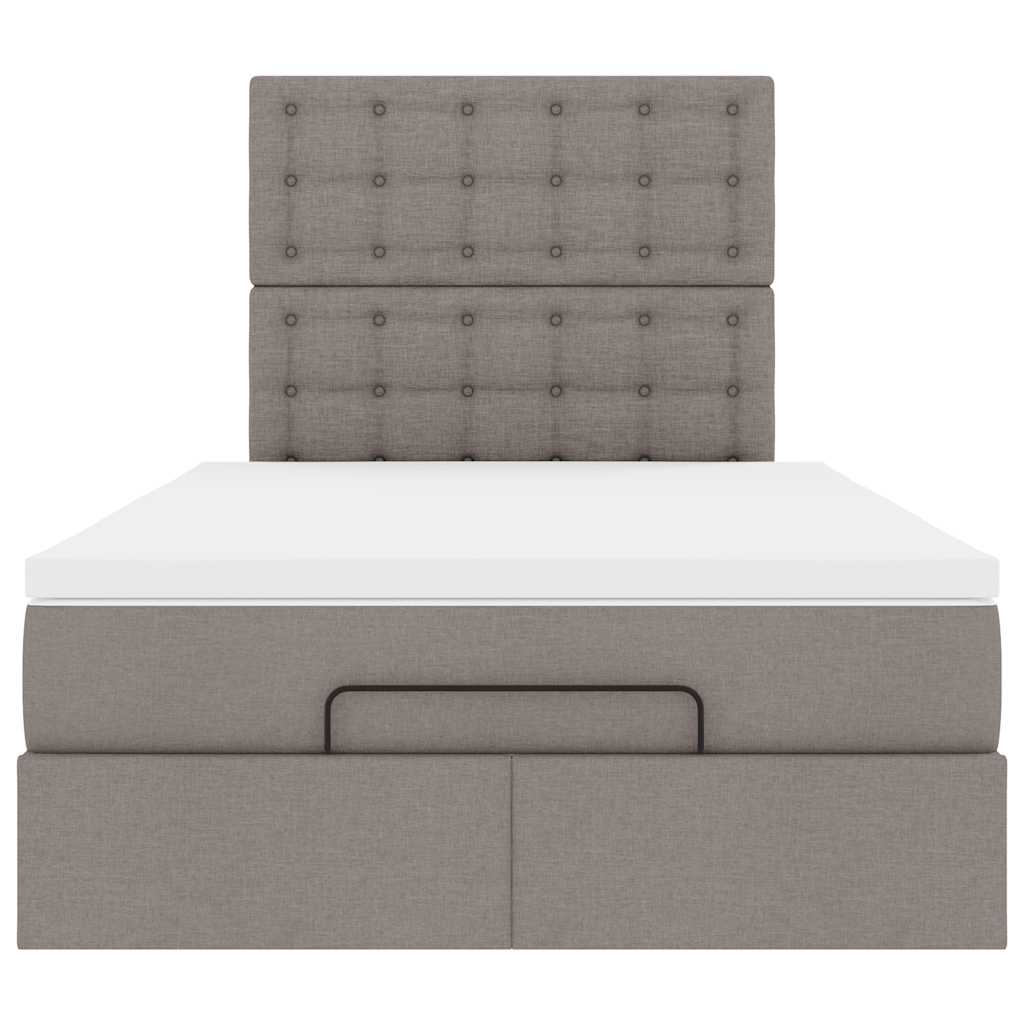 Οθωμανικό κρεβάτι με στρώμα & LEDs Taupe 120x190cm ύφασμα
