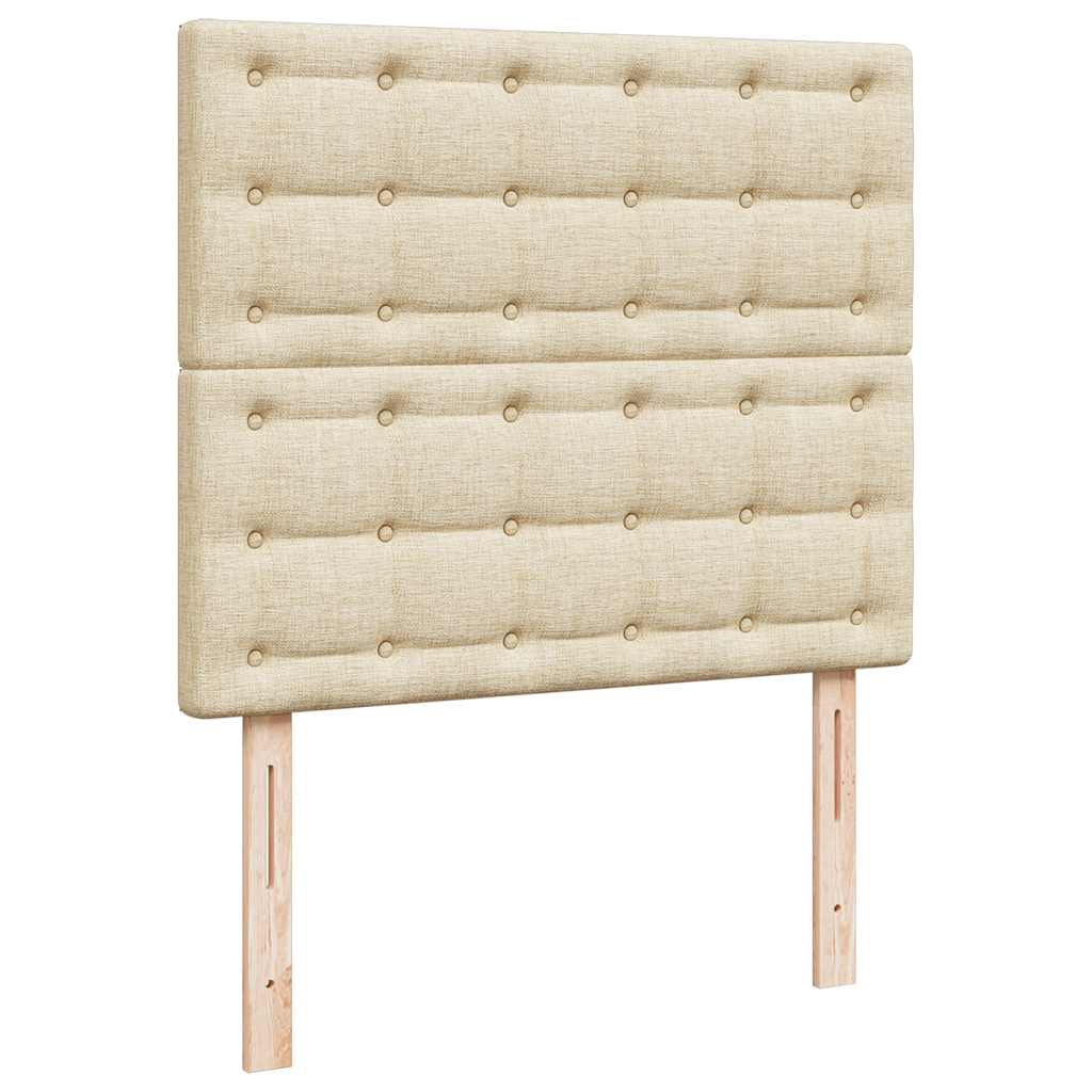 Οθωμανικό κρεβάτι με στρώμα & LEDs Cream 120x190cm ύφασμα