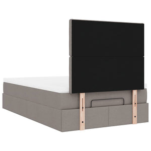 Οθωμανικό κρεβάτι με στρώμα & LEDs Taupe 120x200cm ύφασμα - Pakobazaar