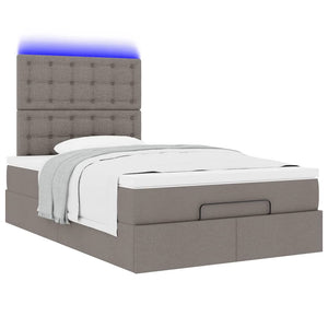 Οθωμανικό κρεβάτι με στρώμα & LEDs Taupe 120x200cm ύφασμα - Pakobazaar