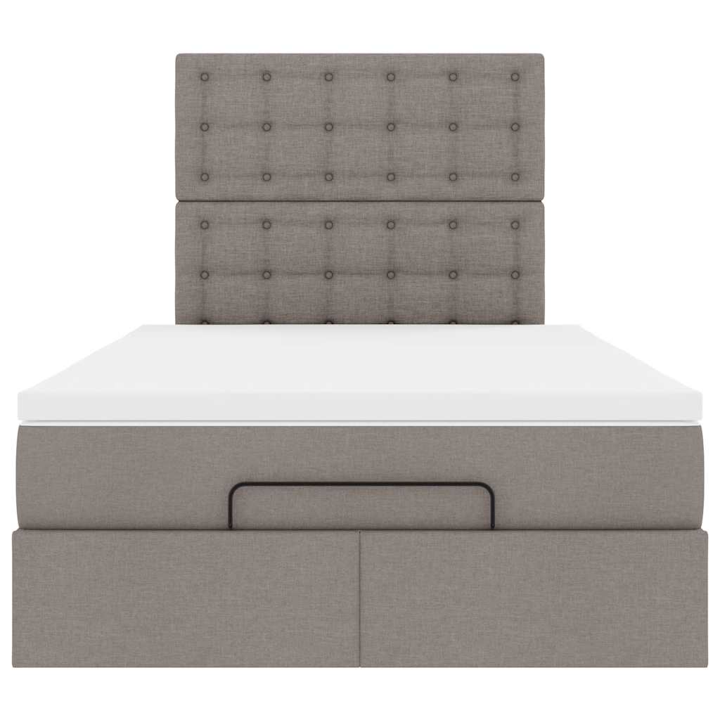 Οθωμανικό κρεβάτι με στρώμα & LEDs Taupe 120x200cm ύφασμα - Pakobazaar