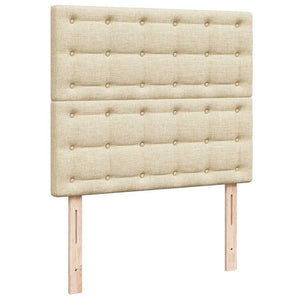 Οθωμανικό κρεβάτι με στρώμα & LEDs Cream 120x200cm ύφασμα - Pakobazaar
